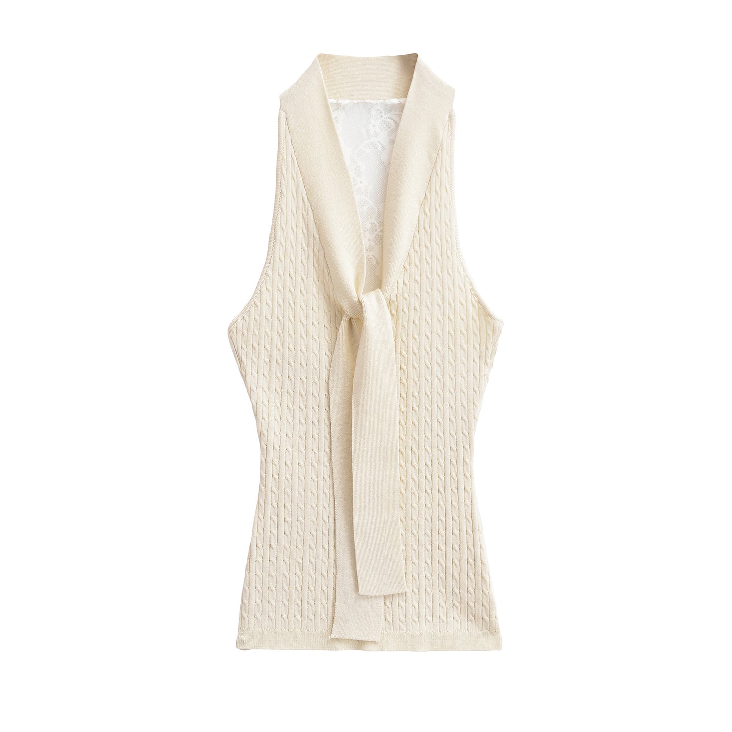 V-neck lace vest