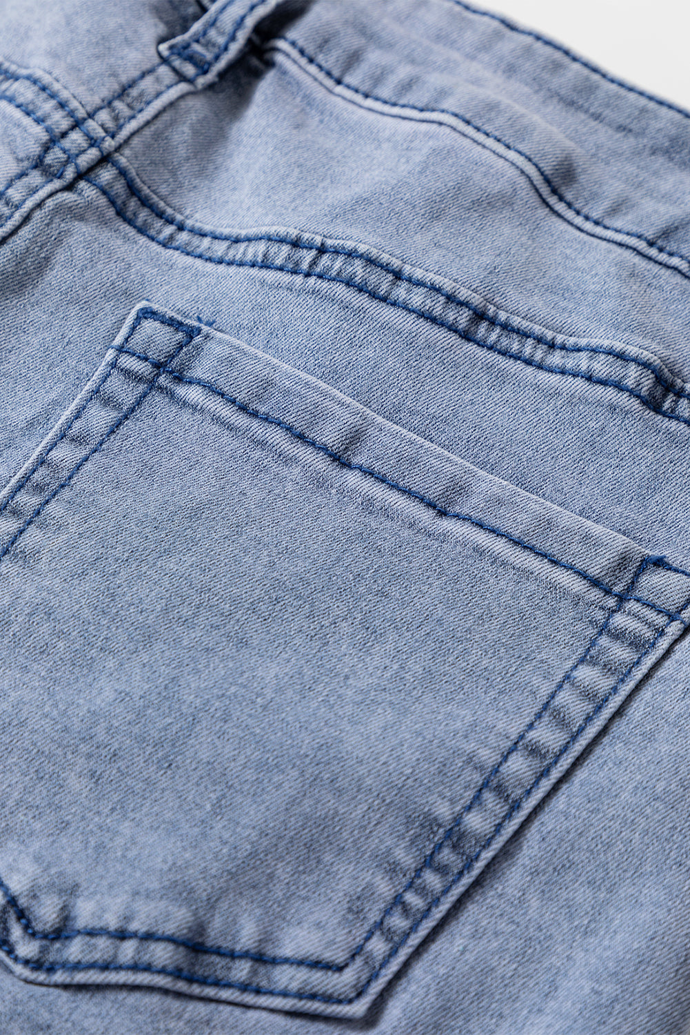 Beau Blue High Waist Button Zip Fly Bell Bottom Jeans