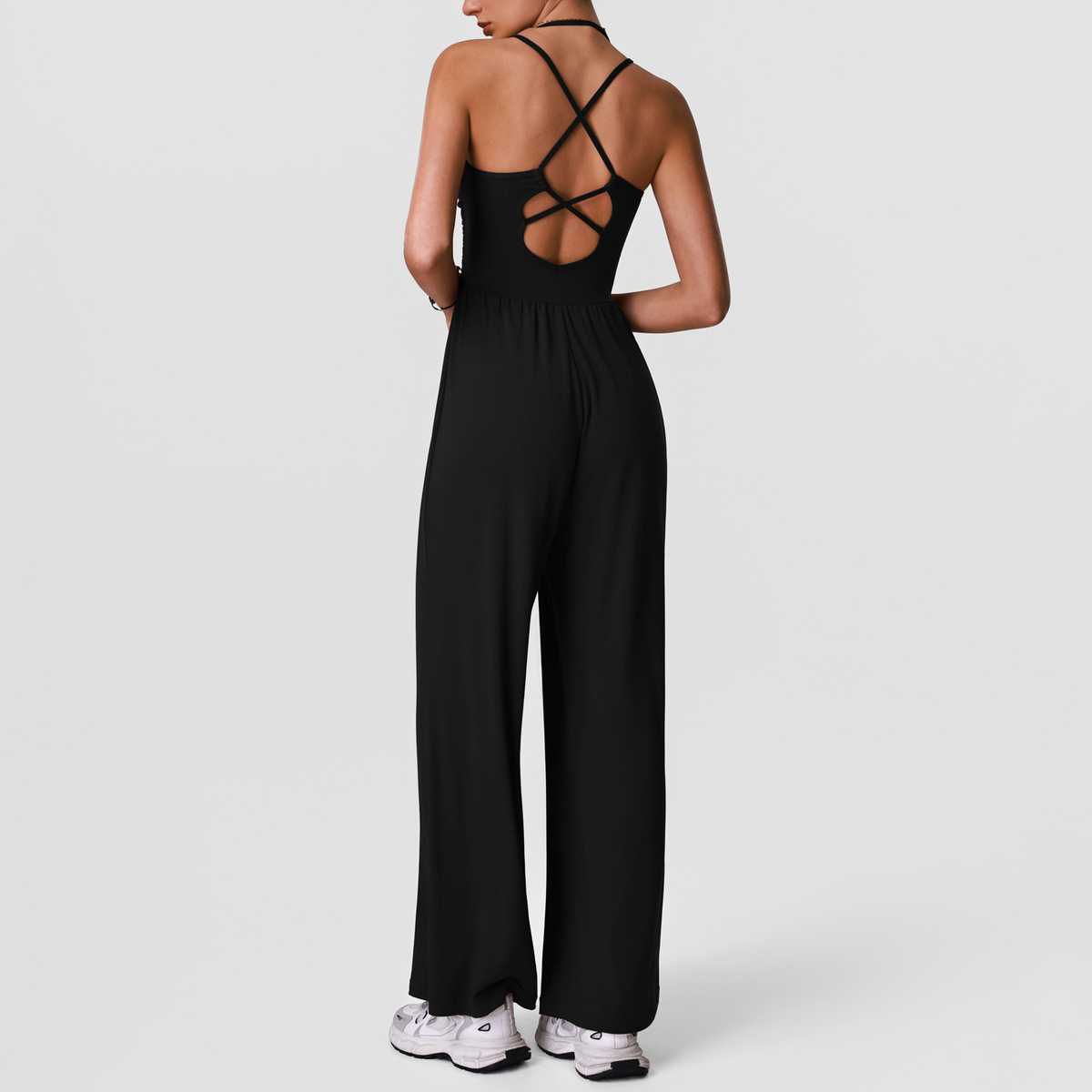 Body de yoga sans bretelles et dos nu, ajouré, rembourré, amincissant et gainant, idéal pour le sport et les loisirs, modèle jambes larges.