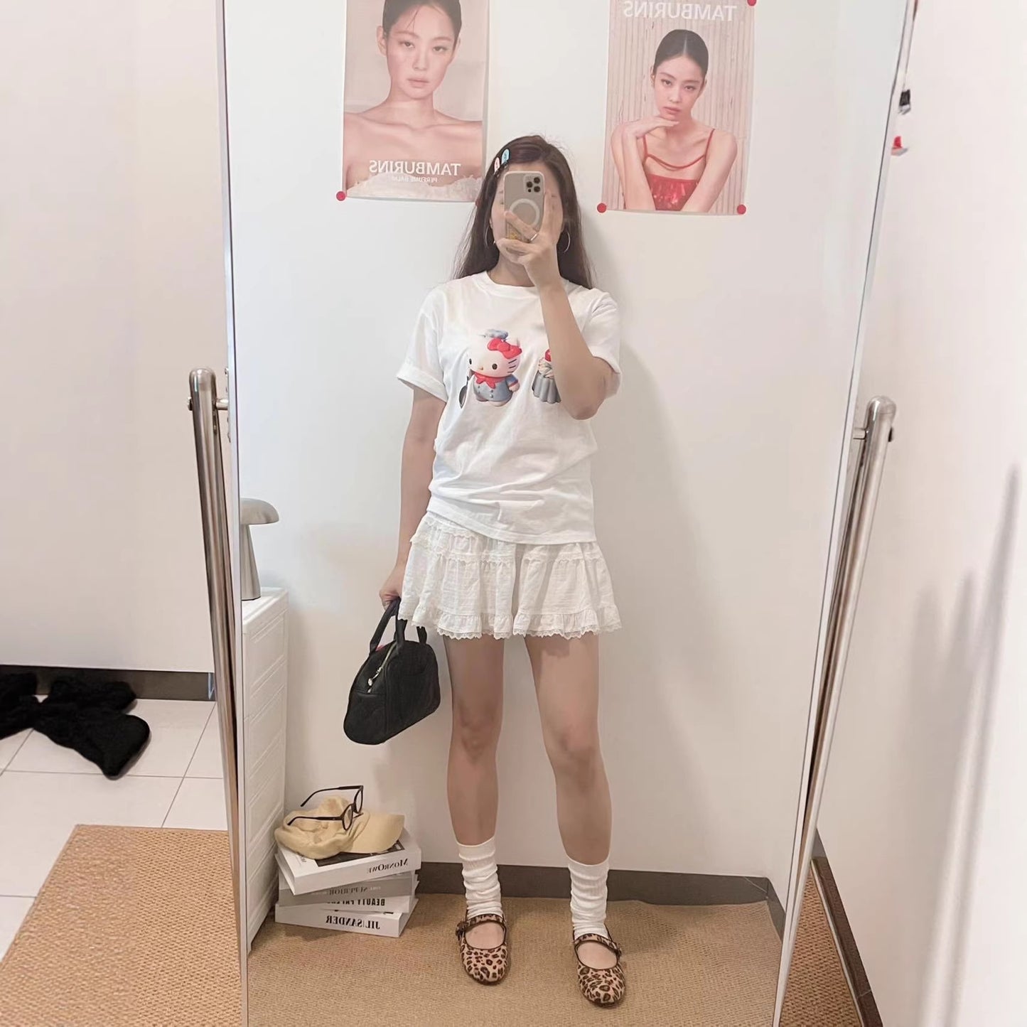 Cute Sweet KT Cat Print Pure Cotton Short Sleeve T-Shirt