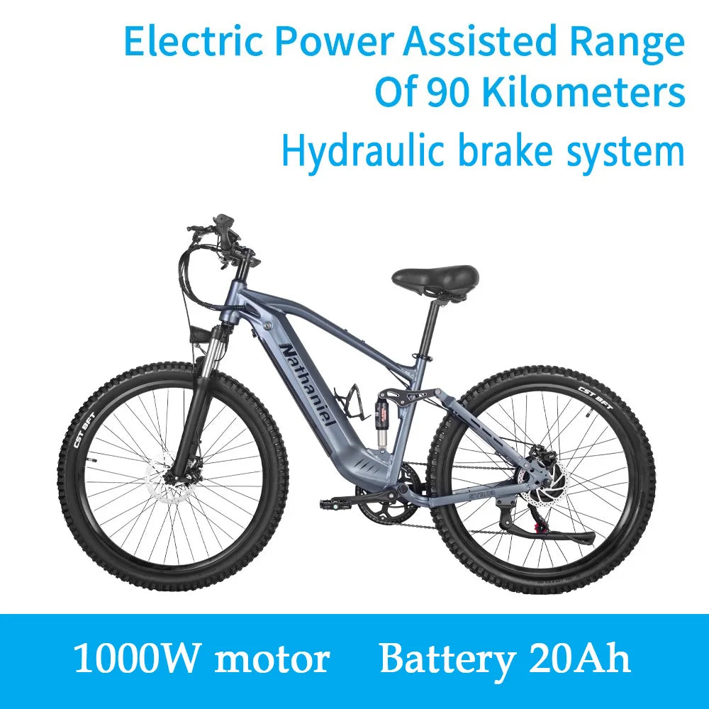 Nathaniel SYR03 vélo électrique 27.5 "48V1000W vélo électrique assisté adulte 45Ah grande capacité batteries au lithium détachables Ebike