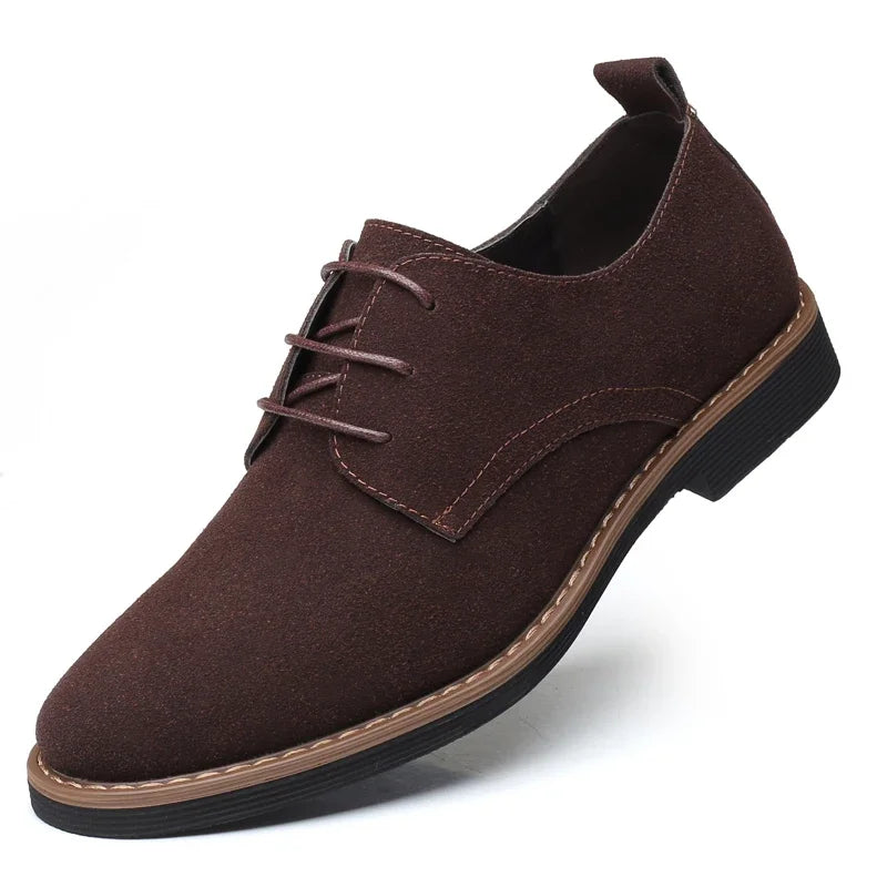 Oxfords-Chaussures provoqué en cuir suédé pour hommes, baskets décontractées, mocassins de marque de luxe, chaussures derby plates classiques