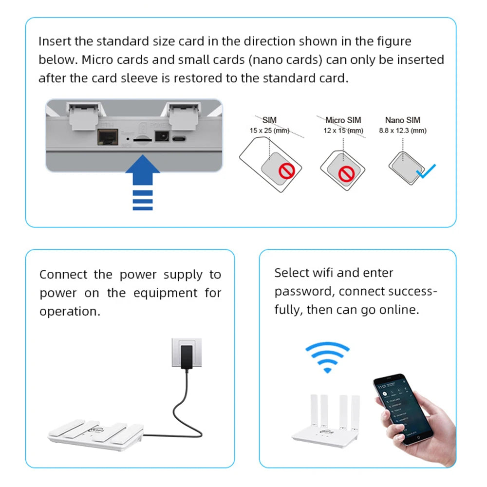 Routeur WiFi6 4G Lte, 300Mbps, Modem WiFi 4G, Compatible avec carte SIM 5G sans contrat, extension de Signal Hotspot