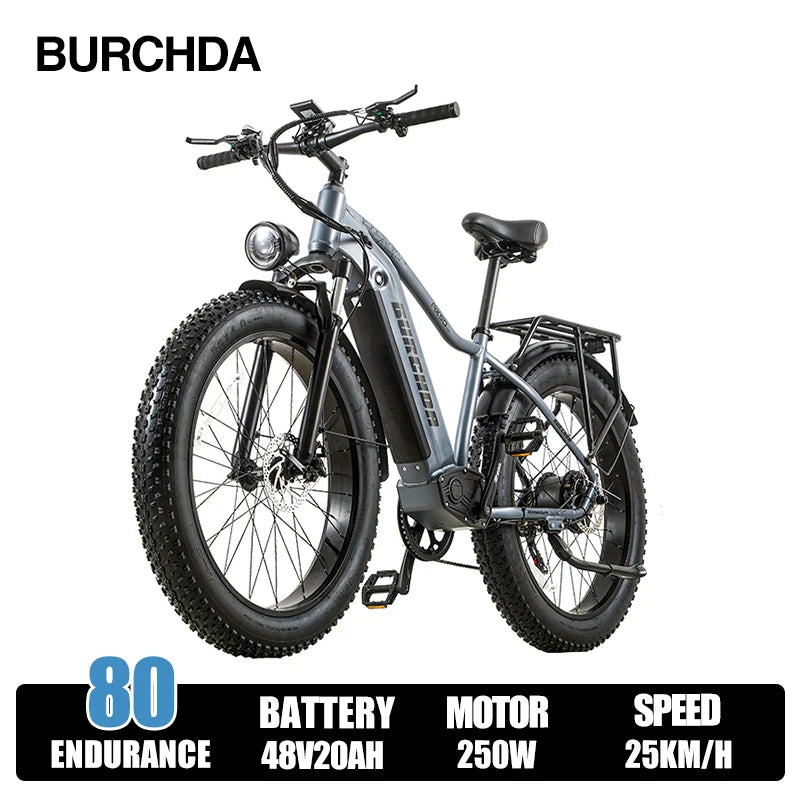 BURCHDA RX50 – vélo électrique pour adultes, moteurs 1000W, batterie longue durée 48V20AH, pneus larges tout-Terrain de 26 pouces, e-mountain