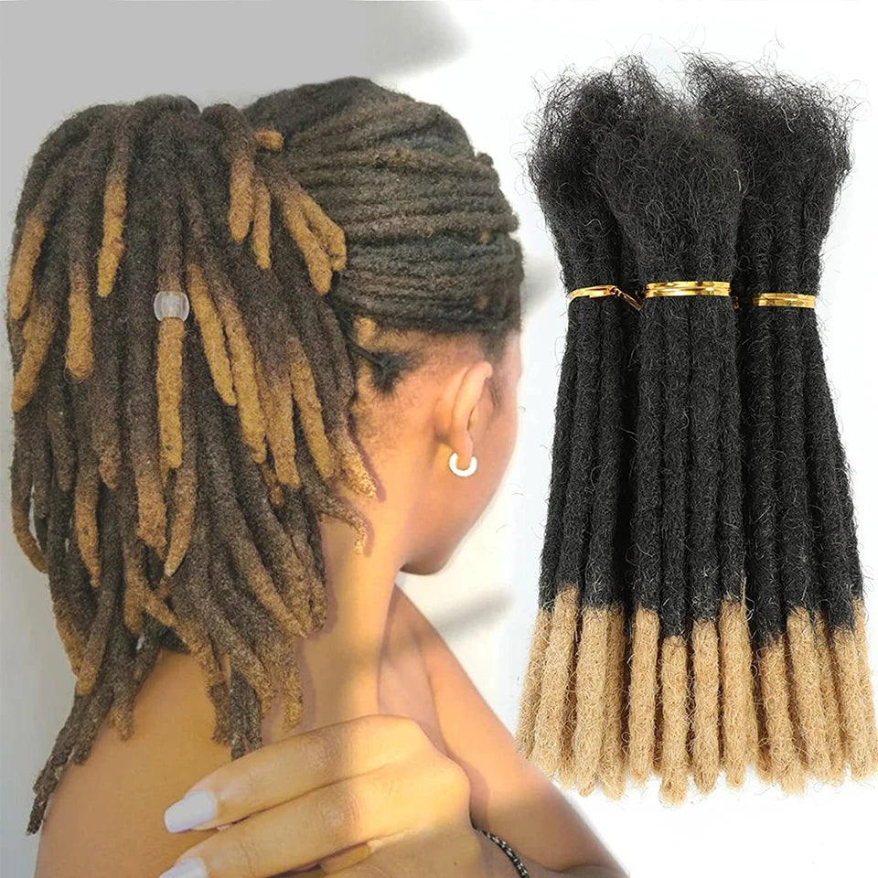 HExtensions de dreadlocks en cheveux humains, crépus et lisses, tresses au crochet, extensions de cheveux brésiliens Remy, 10, 20, 40 ou 60 mèches
