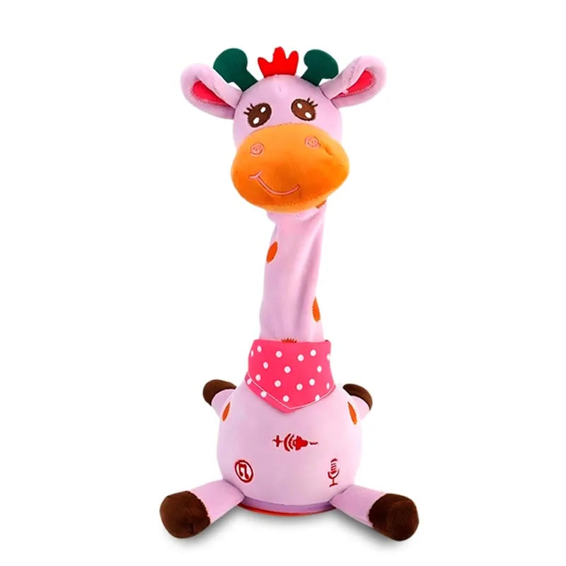 Jouet girafe parlant dansant mignon, répétitif de ce que vous dit avec 10 chansons, Volume réglable, girafe dansante musicale scintillante