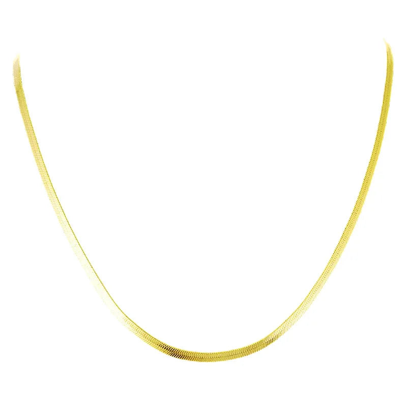 Collier chaîne serpent plate en or 24K 999 pour femmes, JP080 4MM 40-60cm de longueur, bijoux à la mode, chaîne résistante au ternissement 
