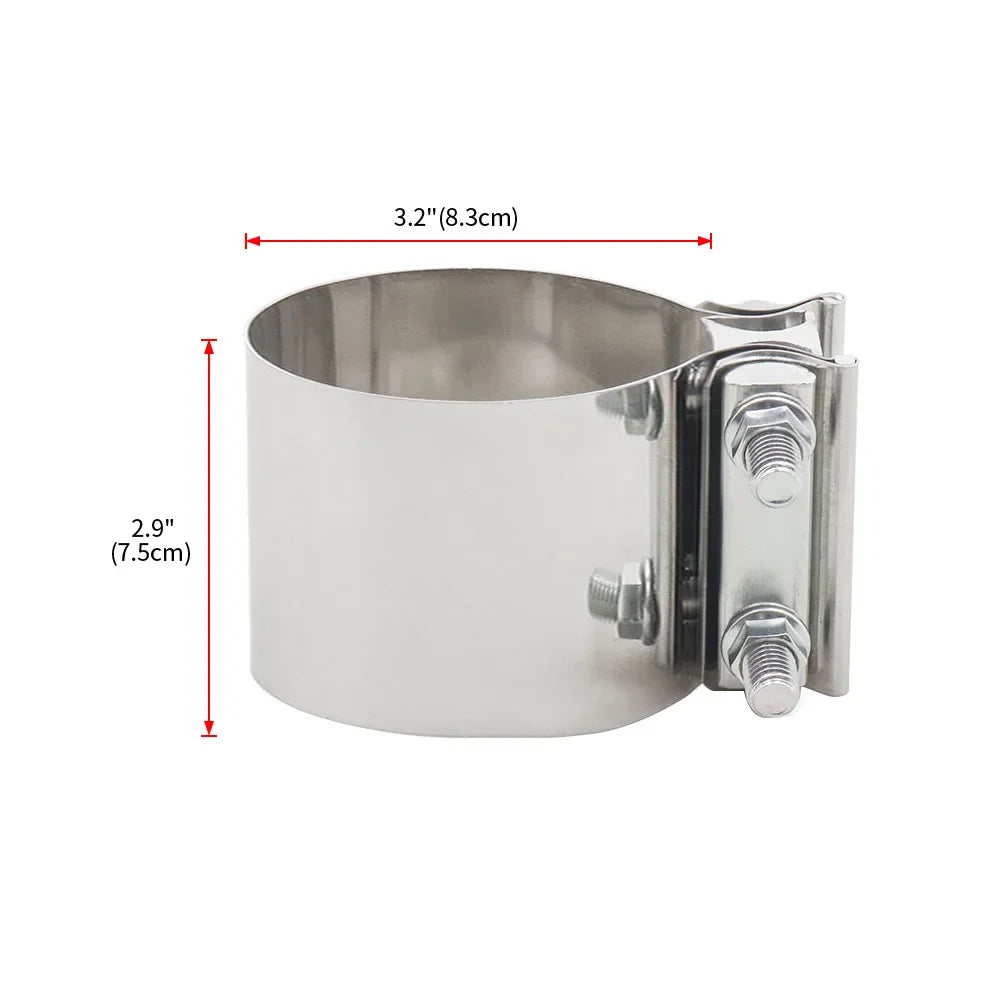 Cerceau de connexion de tuyau d'échappement universel, collier de serrage en acier solide, bande de Joint bout à bout d'échappement en acier inoxydable, accessoires de voiture