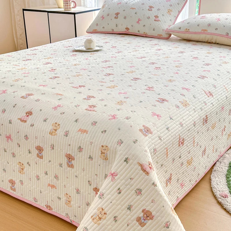 Bonenjoy-Couvre-lit 100% coton, 1 pièce, linge de lit matelassé, drap de lit doux pour la peau, sans taie d'oreiller