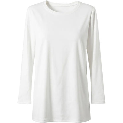 White De-ling Mid-Length Basic T-Shirt Long Sleeve