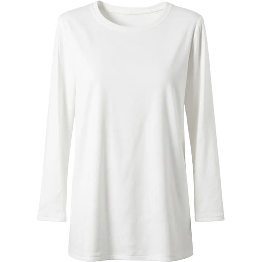 White De-ling Mid-Length Basic T-Shirt Long Sleeve