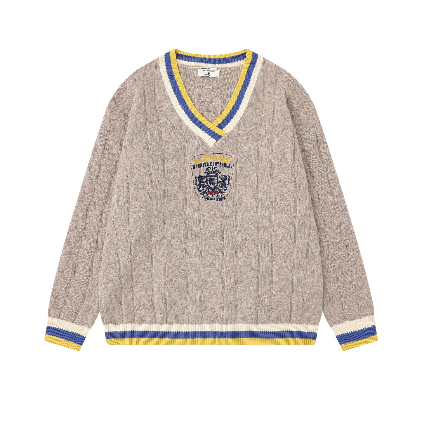 V-neck knitted sweater