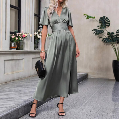V-neck long dress