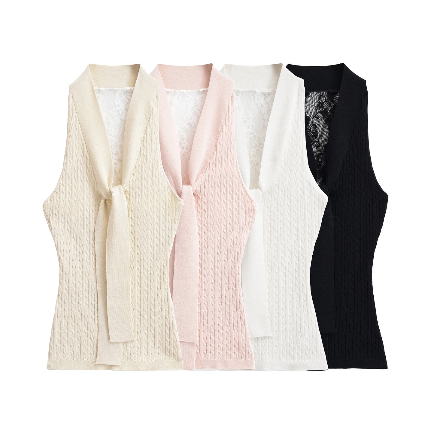 V-neck lace vest