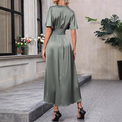 V-neck long dress