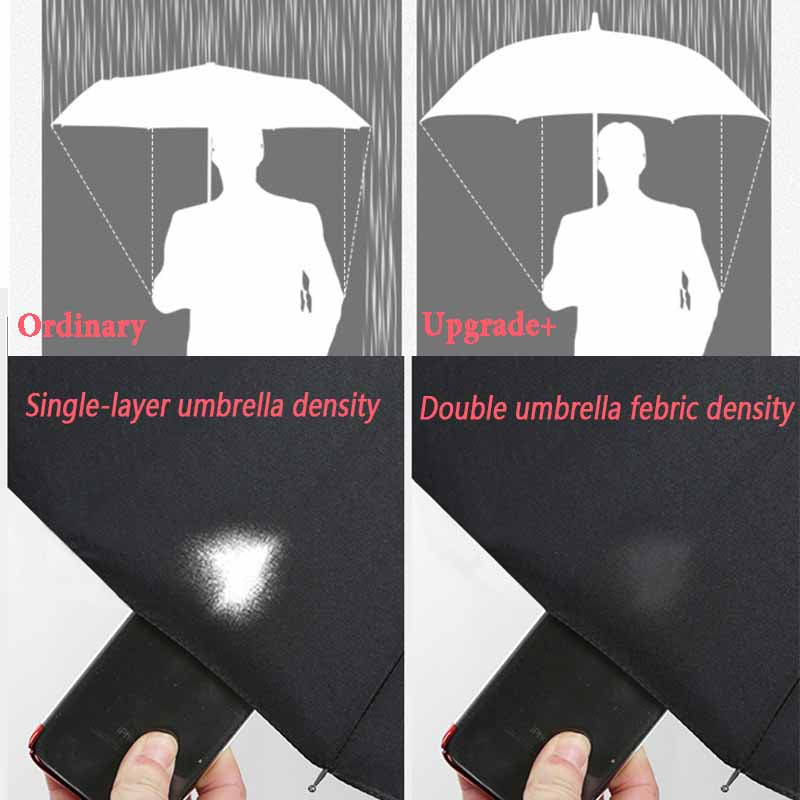 Parapluie pliant automatique coupe-vent double pour femme et homme, dix os, luxe, grande entreprise, parapluies, pluie, cadeau, parasol