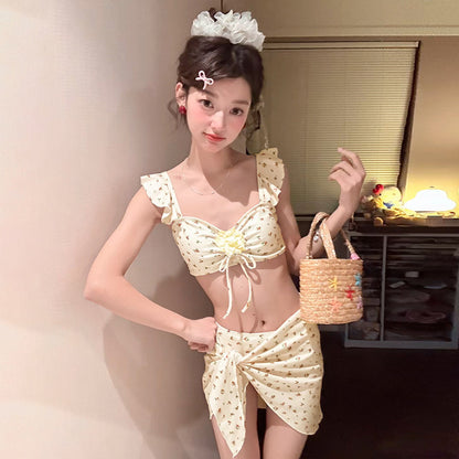 One-Piece Swimwear Women's Sexy Bikini Three-Piece Set