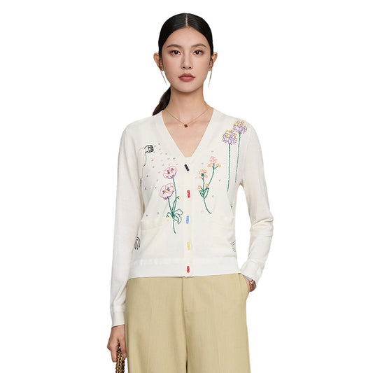 V-neck cardigan top