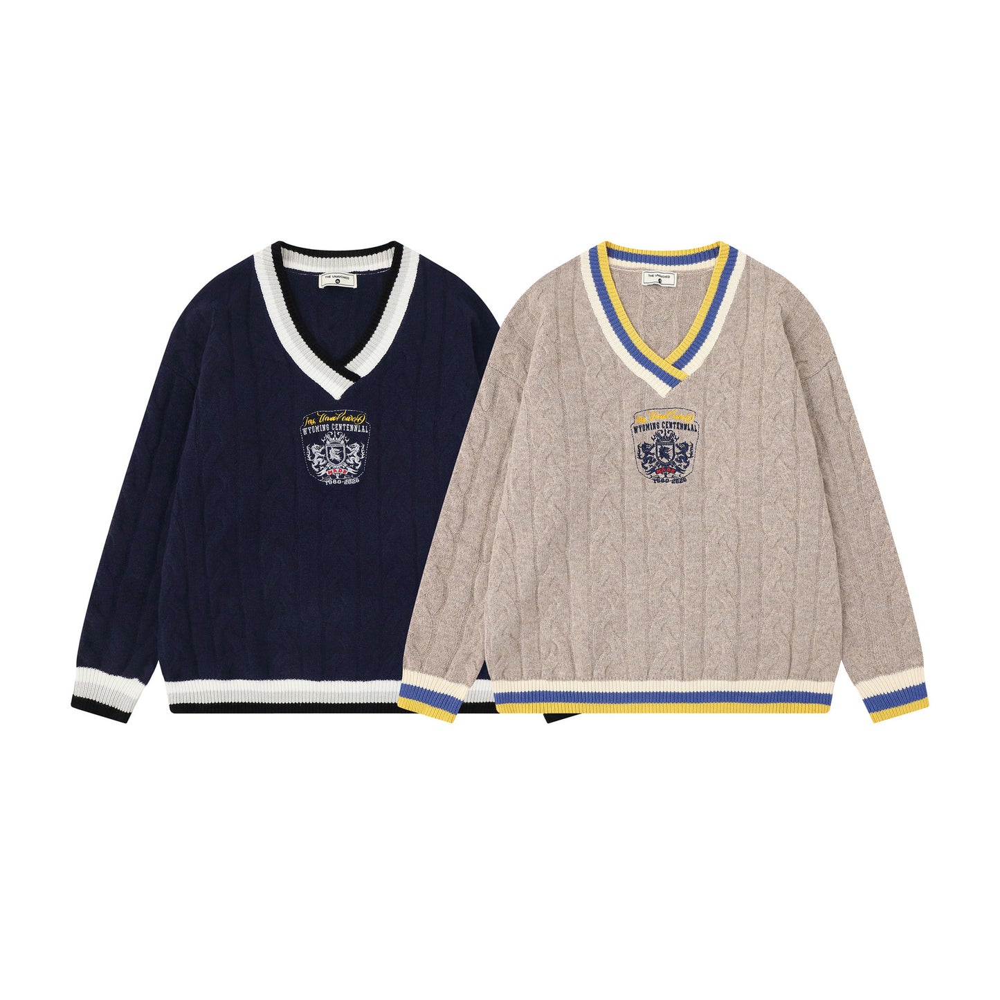 V-neck knitted sweater