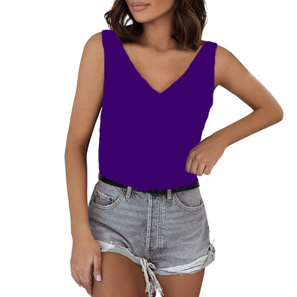V-neck sleeveless top