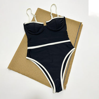 One-Piece Swimsuit Women  Bikini Sexy Patchwork Swimwear Wholesale Bikini
