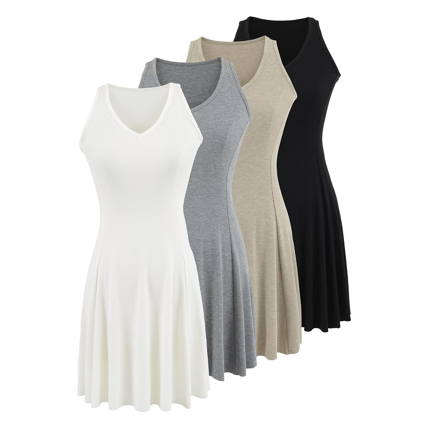 V-neck sleeveless dress