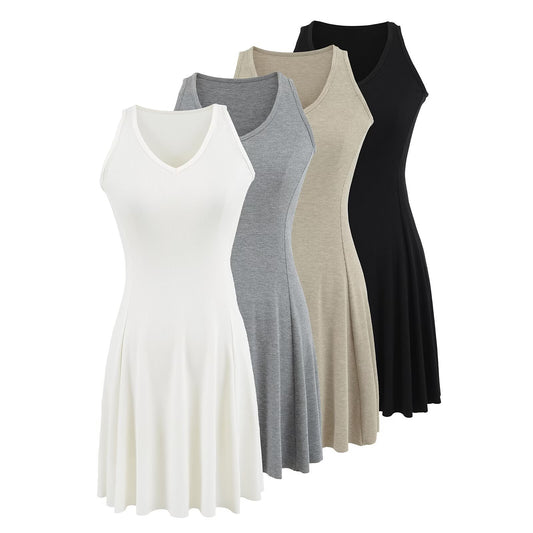 V-neck sleeveless dress