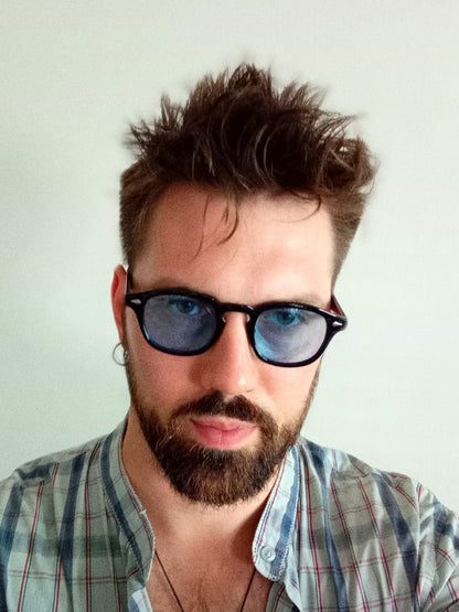 Fashion Johnny Depp Style Round Sunglasses Clear Tinted Lens Brand Design Party Show Sun Glasses Oculos De Sol