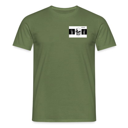 T-Shirt tête de mort haut les mains - military green