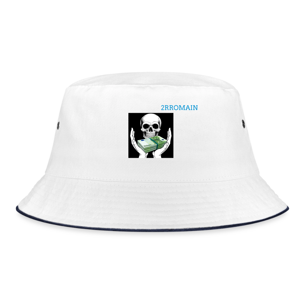 Bucket Hat - white/navy
