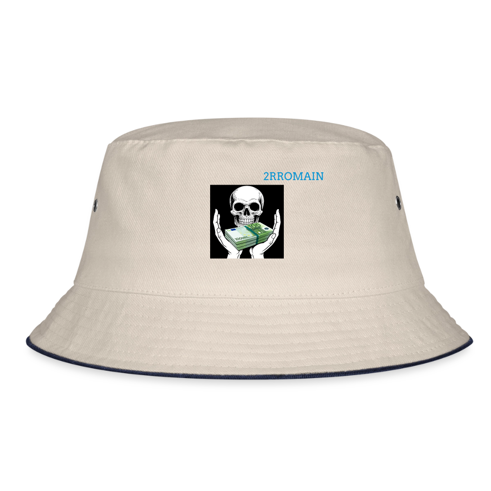 Bucket Hat - ecru/navy