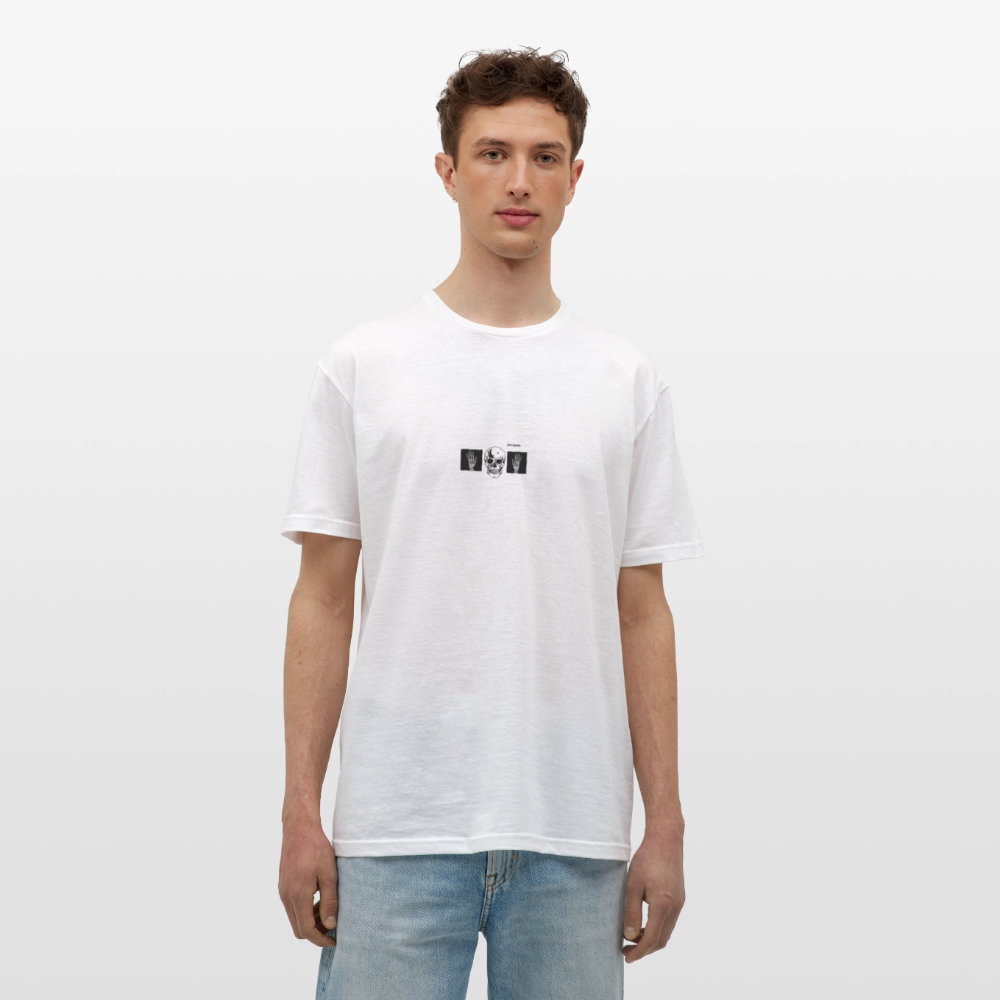 T-Shirt tête de mort haut les mains - white