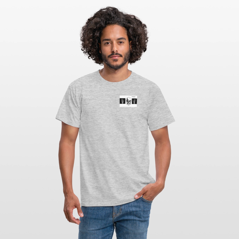T-Shirt tête de mort haut les mains - heather grey