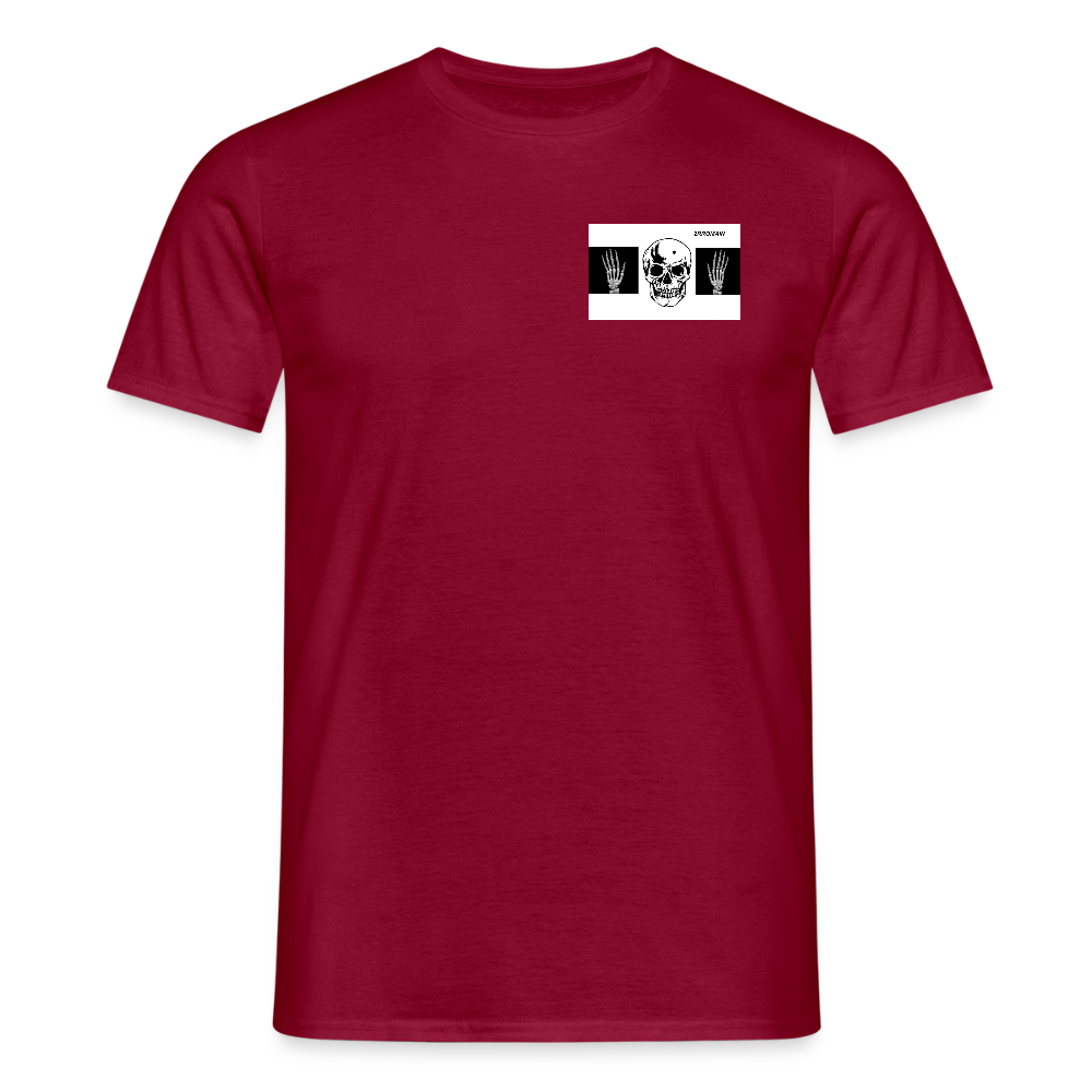 T-Shirt tête de mort haut les mains - brick red
