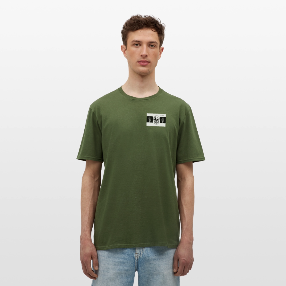 T-Shirt tête de mort haut les mains - military green