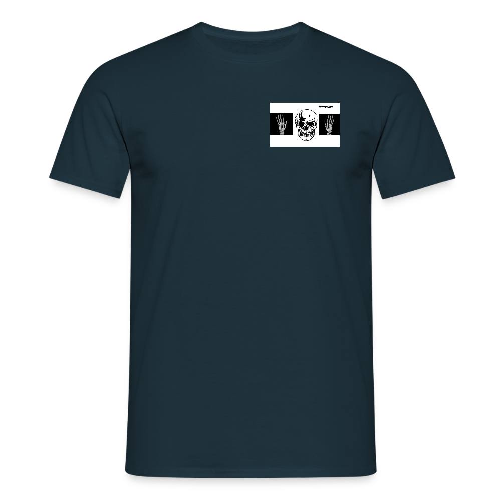 T-Shirt tête de mort haut les mains - navy
