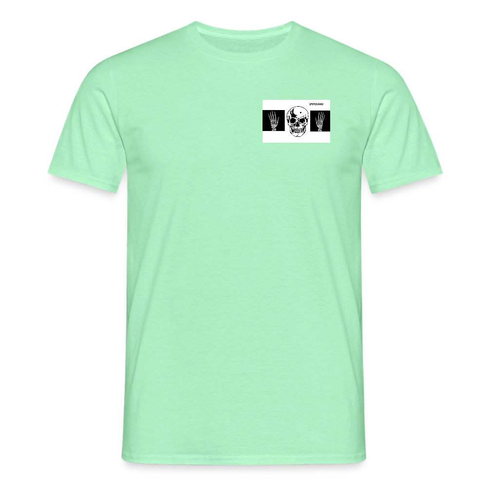 T-Shirt tête de mort haut les mains - mint green