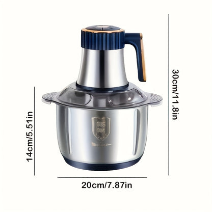 5-Liter Stainless Steel Electric Meat Grinder - 5-Speed Multifunctional Kitchen Machine, Heavy-Duty Equipment for Home Cooking and Parties, 220V Battery Not Required C Plug | Modern Appliance & Durable Tool