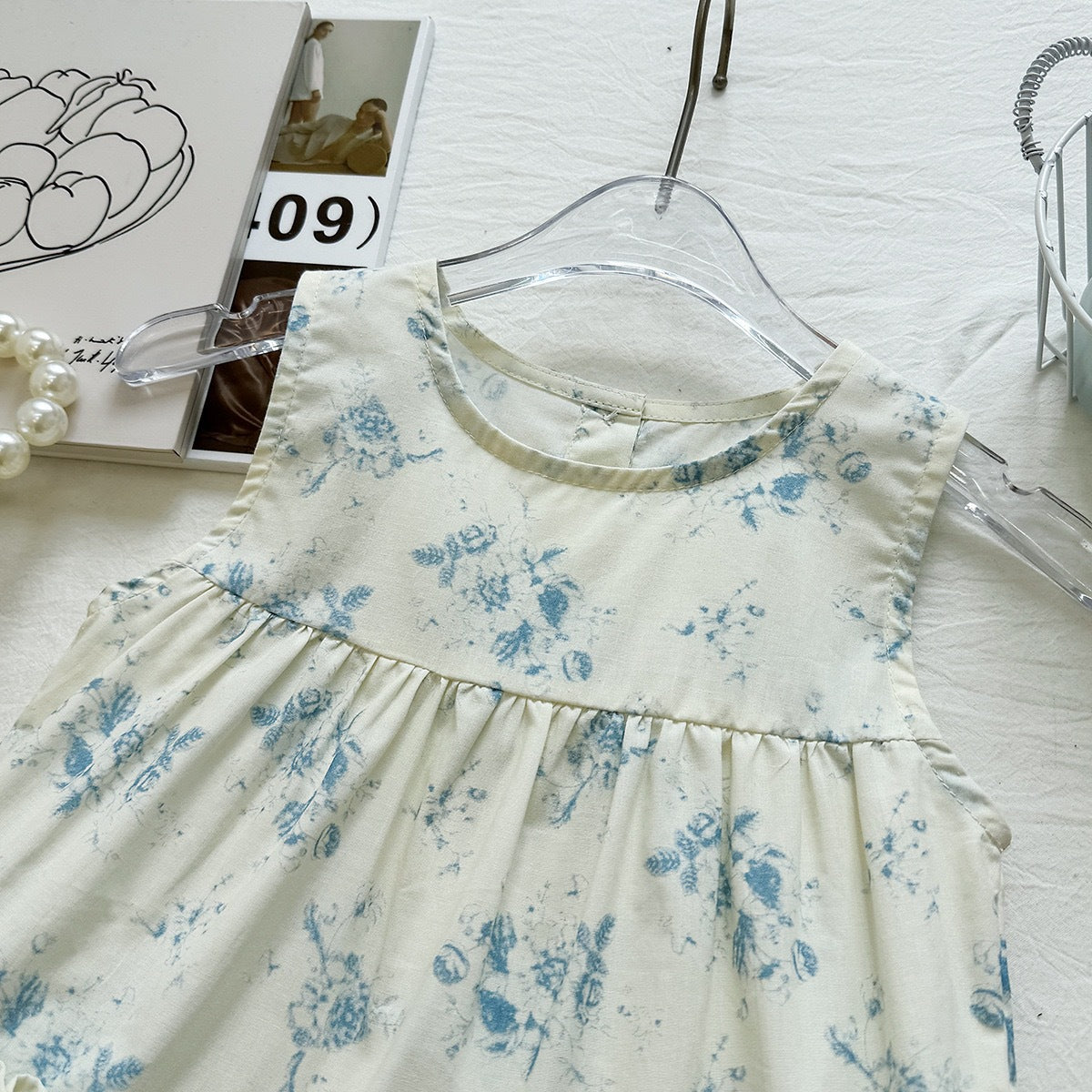 Floral Print Sleeveless Cake Dress for Girls,Children's Tank Dress