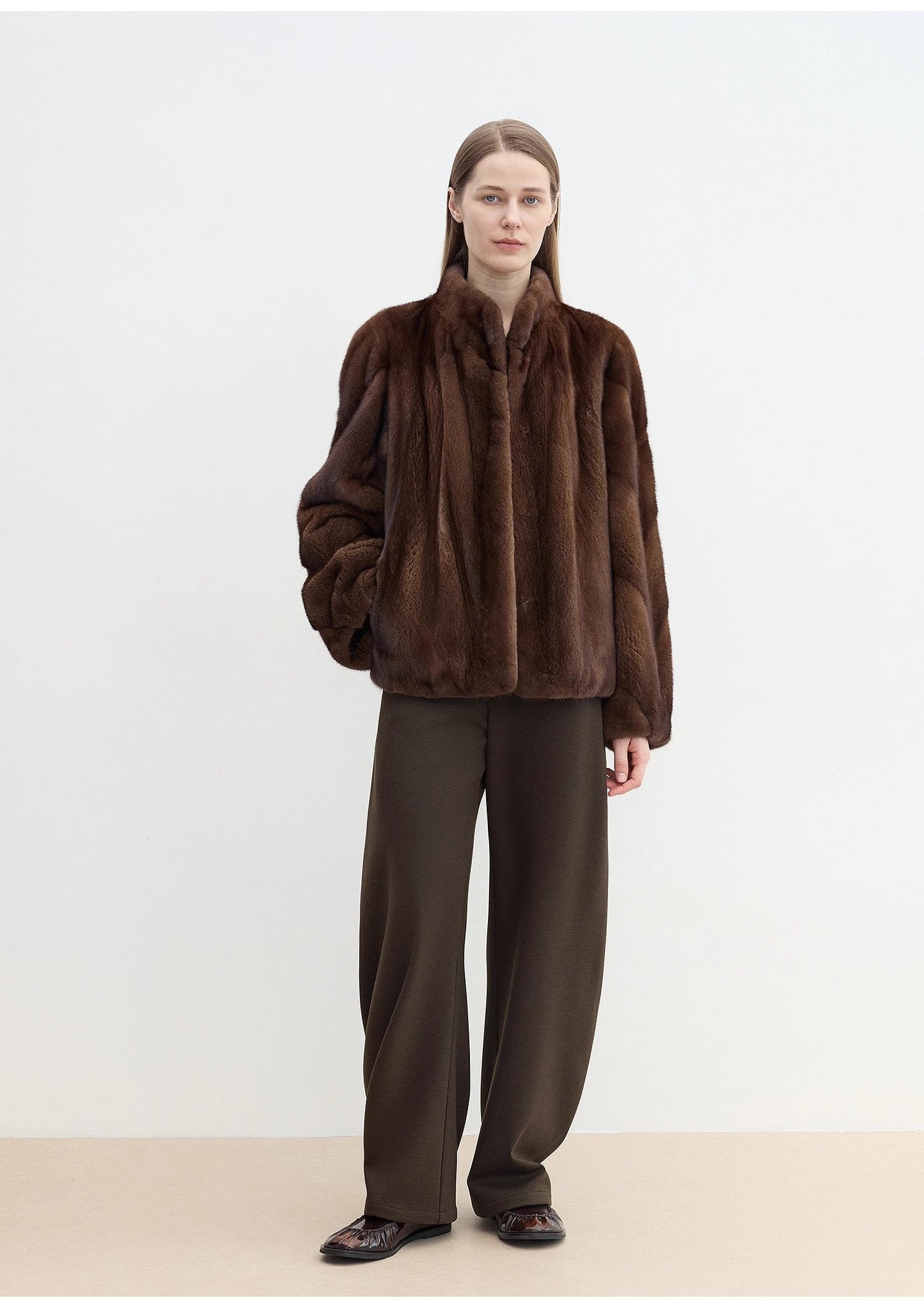 "Nostalgic Stroll" Wool Blended High Waist Curved Scimitar Casual