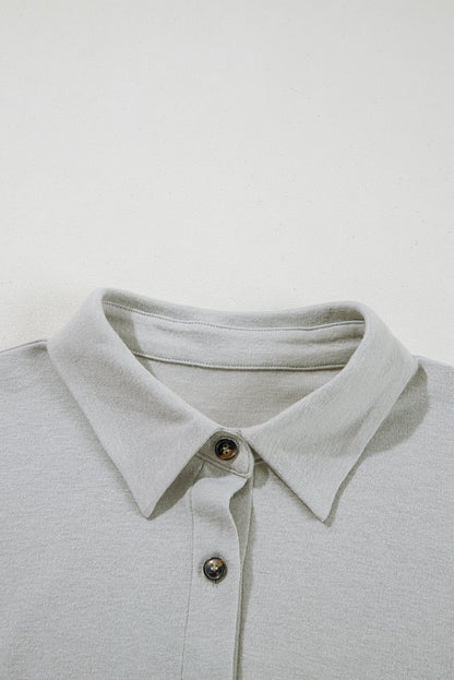 Gray 3 Pcs Crop Tank Top Shorts with Cardigan Lounge Set