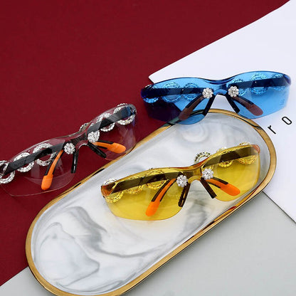 Sunglasses Women Men Fashion Personality Windshield UV Protection Blu Yellow UV400 Mirror Feminino De Sol Gafas