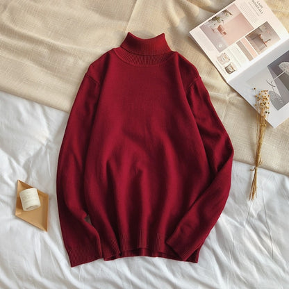 Male Sweater Men's Winter Pullover Turtle Neck  Jumper White Mens Knitwear Pull Homme Turtleneck Sweater Christmas Cotton black