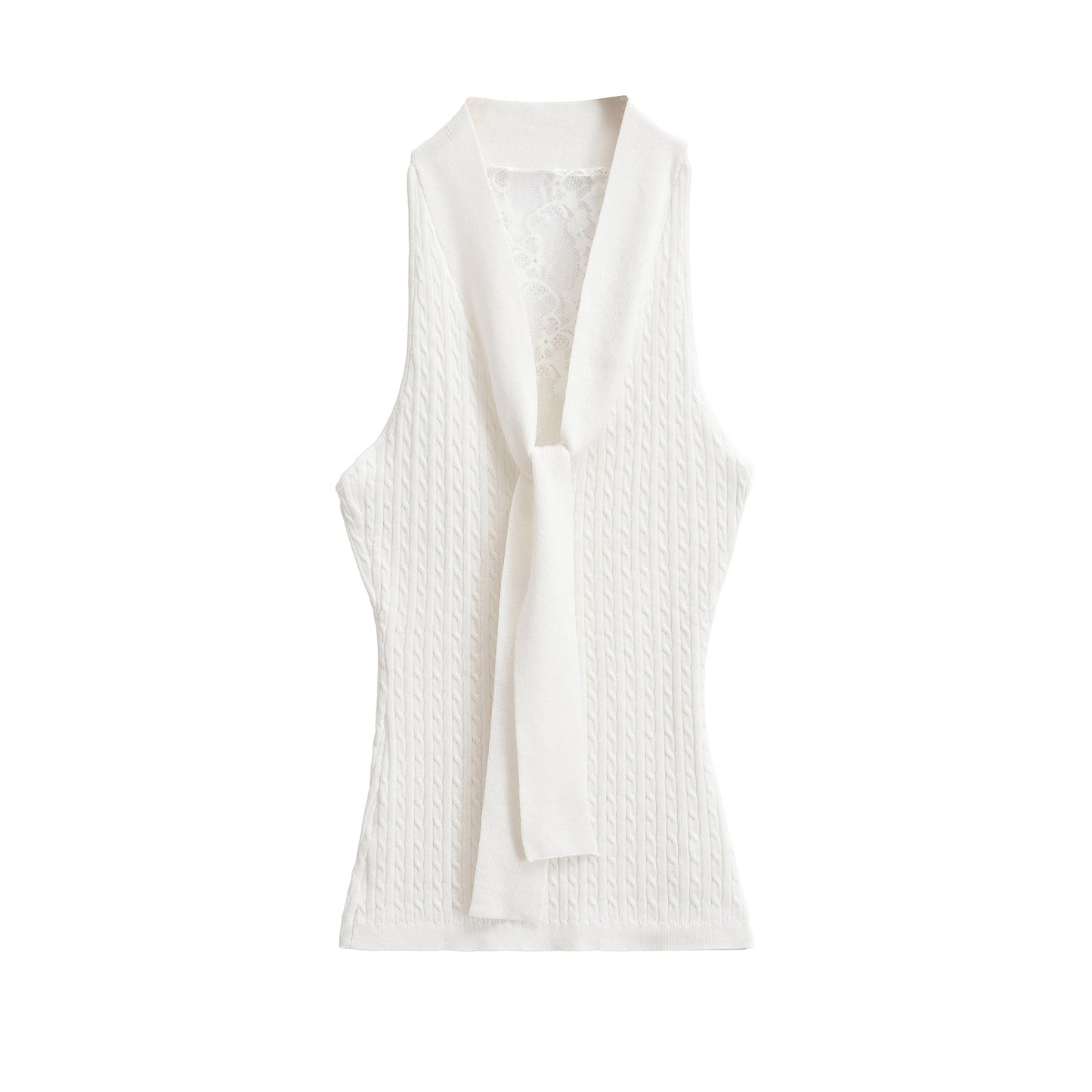V-neck lace vest