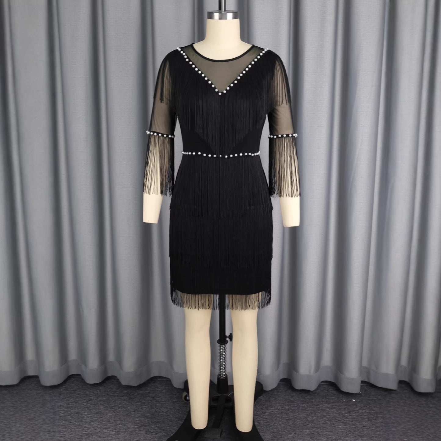 Tassel V-neck dress