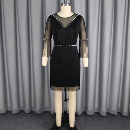 Tassel V-neck dress