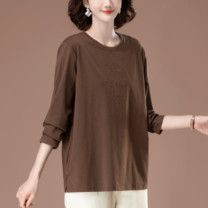 Embroidered long sleeved t-shirt for women