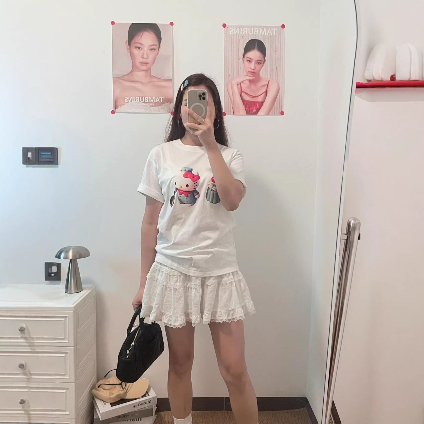 Cute Sweet KT Cat Print Pure Cotton Short Sleeve T-Shirt