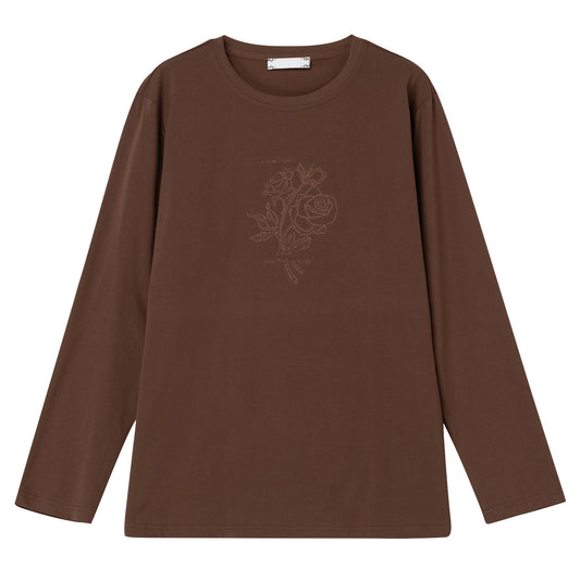 Embroidered long sleeved t-shirt for women