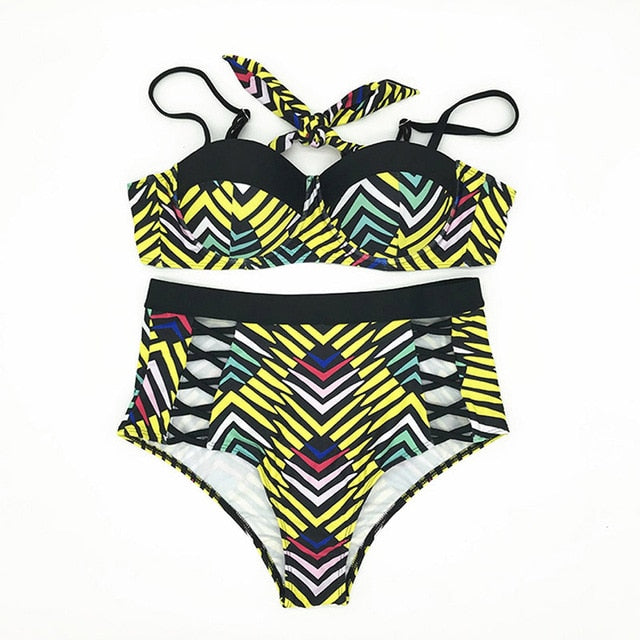 Sexy Bikinis Hollow Out Swimsuit Women Swimwear Big Breast Push Up Brazilian Bathing suit Maillot de Bain Femme Plus Size
